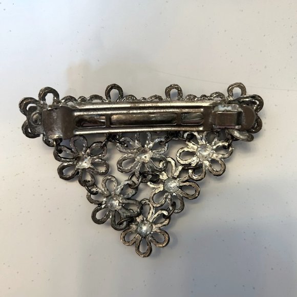VINTAGE Silver Tone HAIR Clip Barrette with spring clasp - Picture 3 of 4